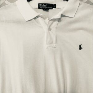 Ralph Lauren White Polo Shirt Classic Cotton Pique